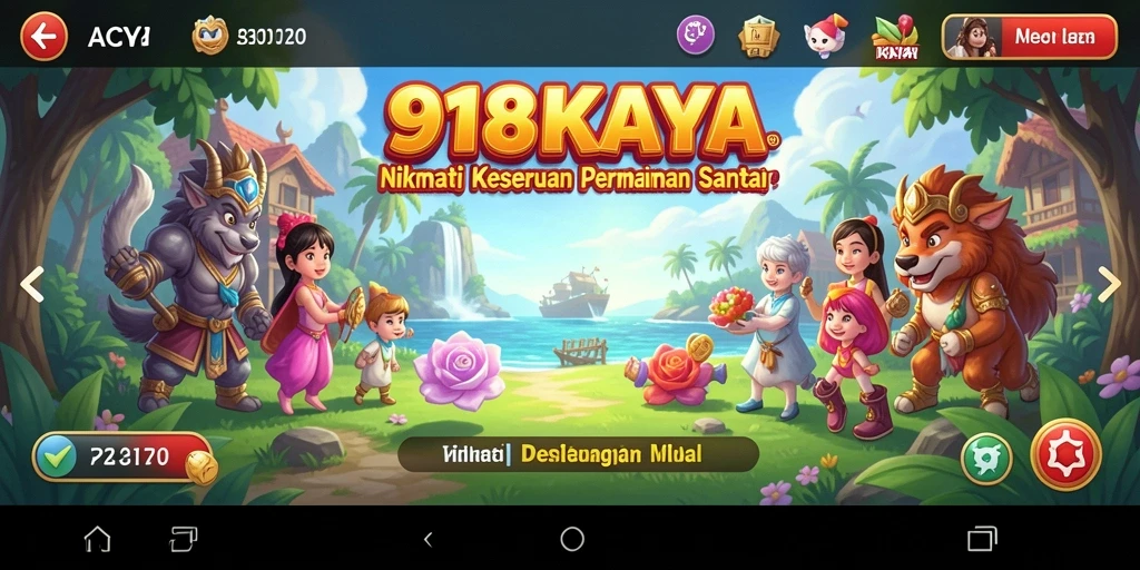 Screenshot gameplay 918KAYA yang penuh warna dan menarik.