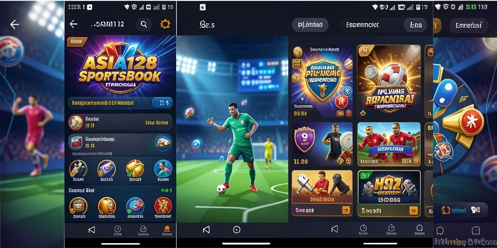 Tampilan gameplay menarik aplikasi ASIA128 dengan fitur Sportsbook.