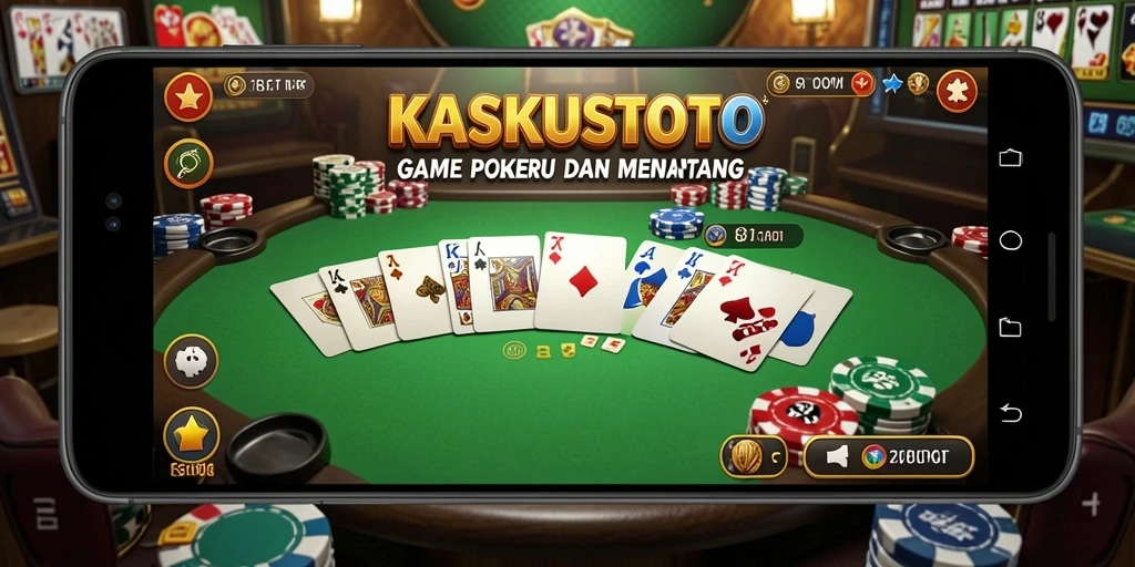 Screenshot KASKUSTOTO menampilkan aksi seru permainan Poker.