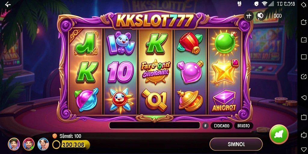 Tampilan menarik dari KKSLOT777 yang menampilkan mesin slot interaktif.
