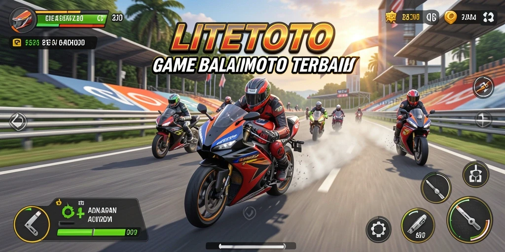 Gameplay seru LITETOTO dengan balapan motor yang menegangkan.