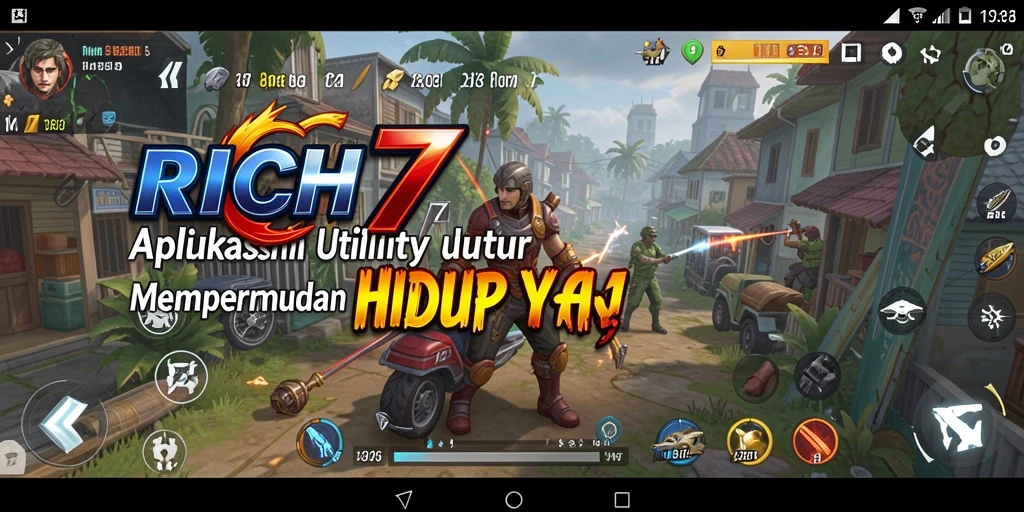 Tampilan antarmuka utama RICH7 yang sederhana dan efektif.