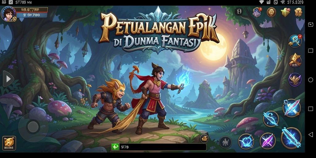 Screenshot gameplay ST789 menampilkan pertarungan epik antara karakter.
