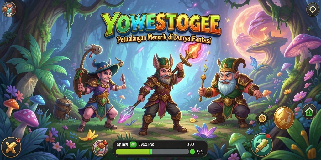 Tangkapan layar gameplay YOWESTOGEL menampilkan karakter menjelajahi dunia petualangan.