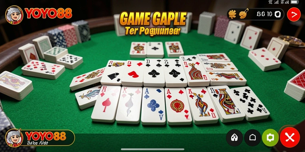 Tampilan gameplay seru dari YOYO88 saat bermain Gaple.